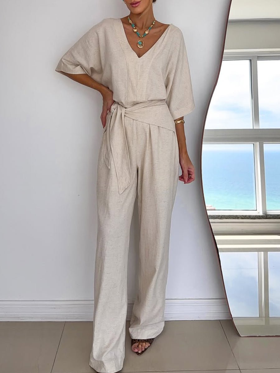 Dames Jumpsuit Elastische taille achtersluiting – Vorana