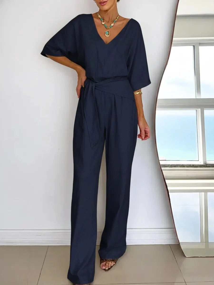 Dames Jumpsuit Elastische taille achtersluiting – Vorana