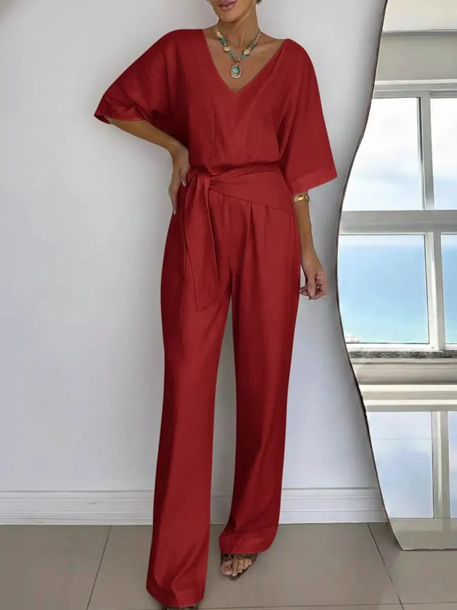 Dames Jumpsuit Elastische taille achtersluiting – Vorana