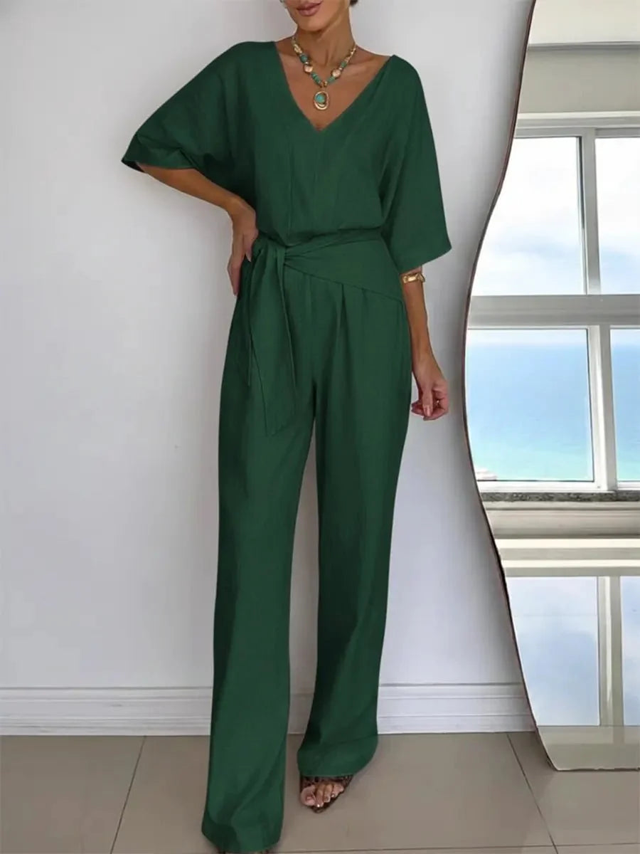 Dames Jumpsuit Elastische taille achtersluiting – Vorana