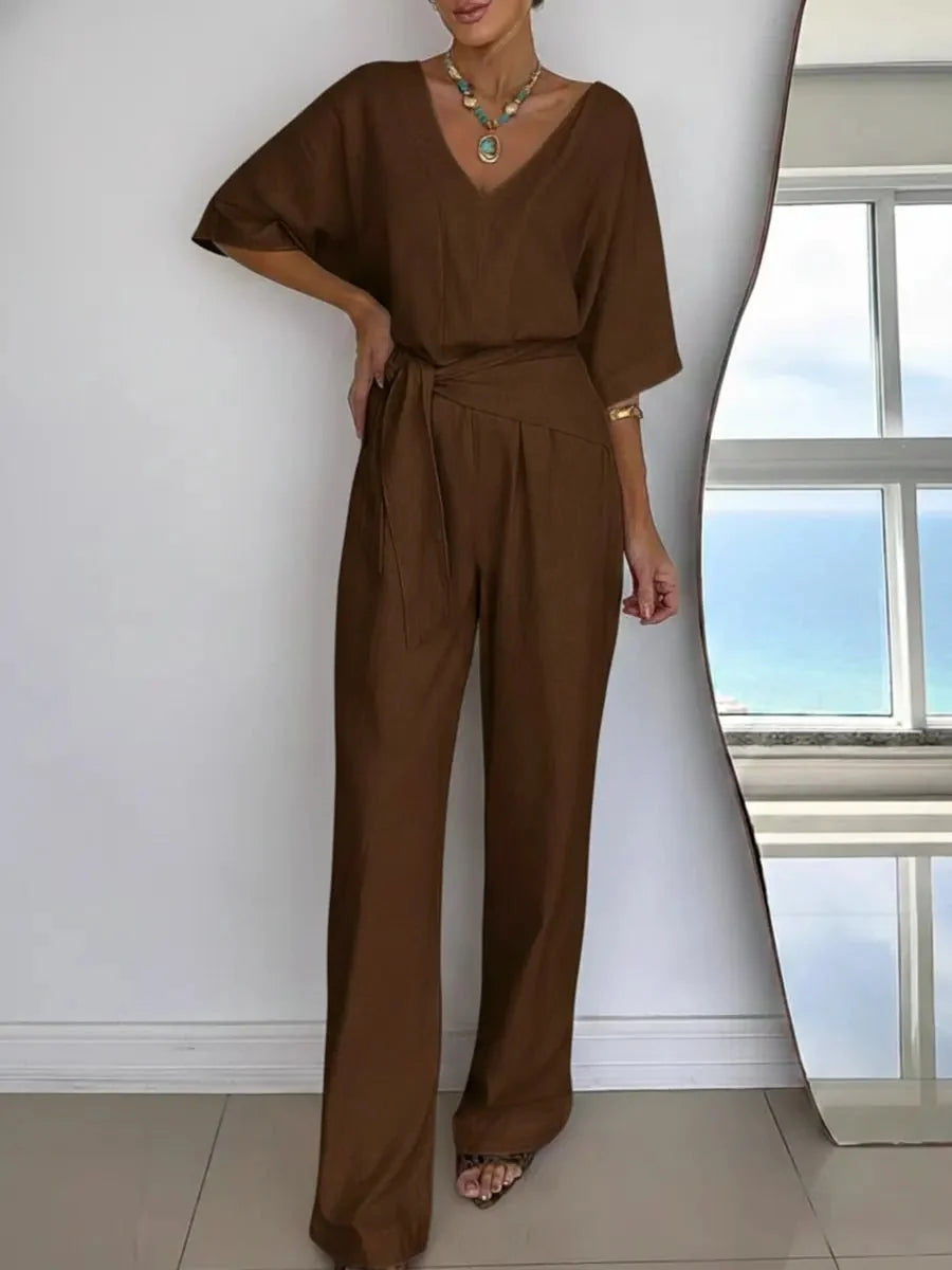 Dames Jumpsuit Elastische taille achtersluiting – Vorana