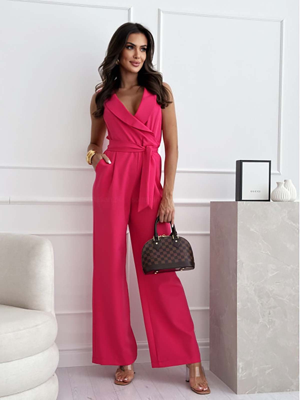 Dames Jumpsuit Mouwloos Ronde hals – Vorana
