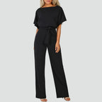 Dames Jumpsuit Wijde pijpen verstelbare tailleceintuur – Vorana
