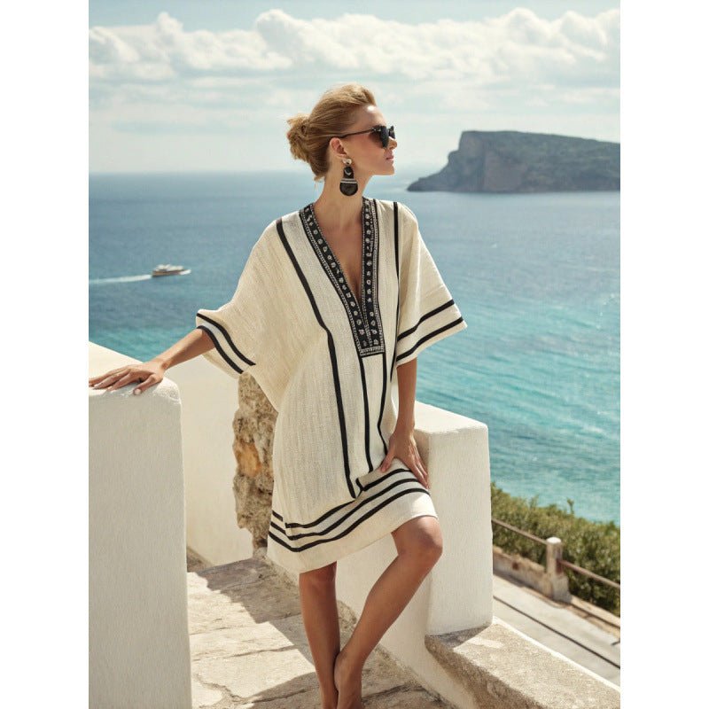 Dames Jurk Kaftan Losvallend Geborduurd – Vorana