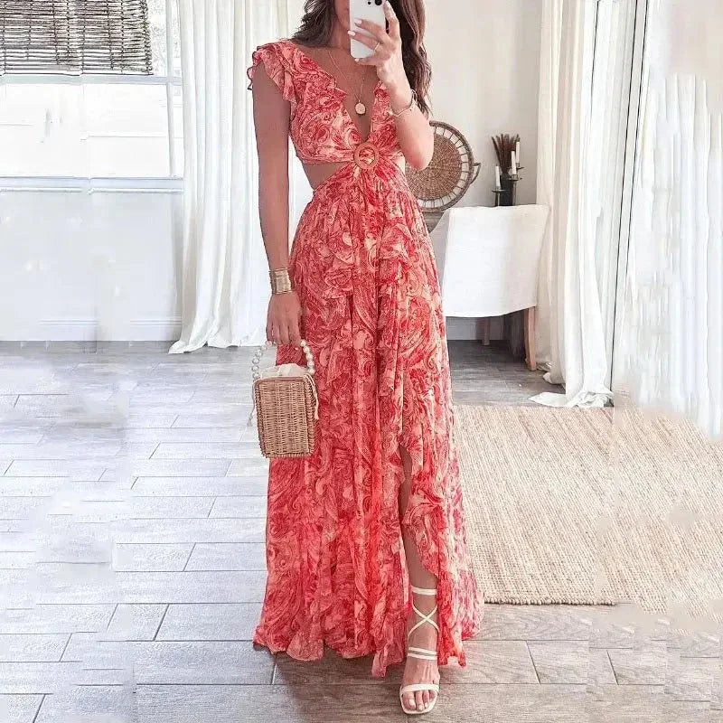 Dames Jurk Maxi Bloemenprint Elegant – Vorana