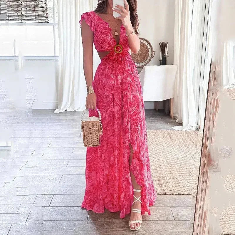 Dames Jurk Maxi Bloemenprint Elegant – Vorana