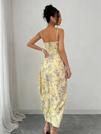 Dames Jurk Maxi Bloemenprint Kante hals – Vorana