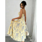 Dames Jurk Maxi Bloemenprint Kante hals – Vorana