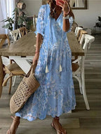 Dames Jurk Maxi Boho Pullover Ruimvallend – Vorana