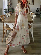 Dames Jurk Maxi Boho Pullover Ruimvallend – Vorana