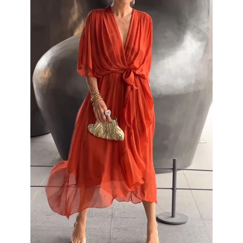 Dames Jurk Maxi Casual Leer – Vorana