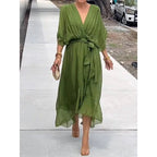 Dames Jurk Maxi Casual Leer – Vorana