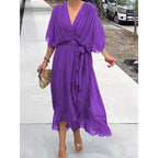 Dames Jurk Maxi Casual Leer – Vorana