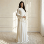 Dames Jurk Maxi Lange Mouwen Ruches – Vorana