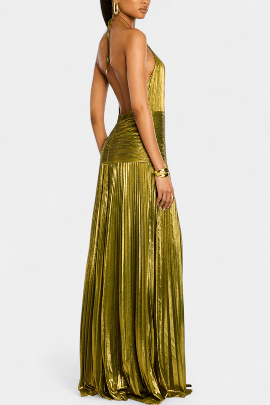 Dames Jurk Maxi Off-Shoulder Splitt mouwloos – Vorana
