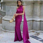 Dames Jurk Maxi One-Schouder Zijrits – Vorana
