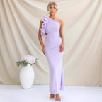 Dames Jurk Maxi One-Shoulder Ruche detail – Vorana
