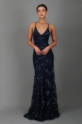 Dames Jurk Maxi Pailletten Bloemenprint – Vorana