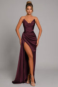Dames Jurk Maxi Split Strapless Hartuitsnijding – Vorana