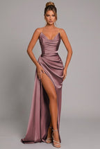 Dames Jurk Maxi Split Strapless Hartuitsnijding – Vorana