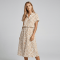 Dames Jurk Midi bloemenprint Knoopsluiting – Vorana