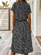 Dames Jurk Midi bloemenprint Knoopsluiting – Vorana