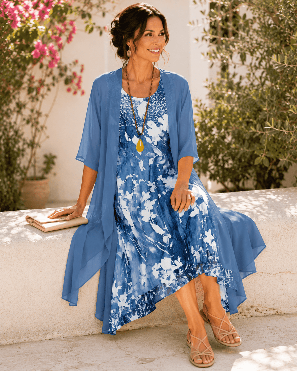 Dames Jurk Midi Bloemenprint vormende snit – Vorana