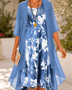 Dames Jurk Midi Bloemenprint vormende snit – Vorana