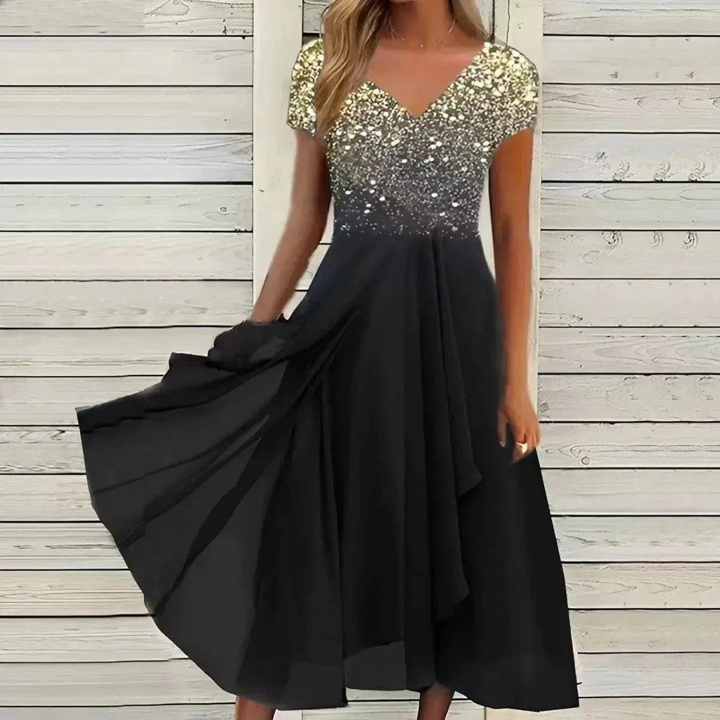 Dames Jurk Midi Gevoerd Zoomafwerking – Vorana