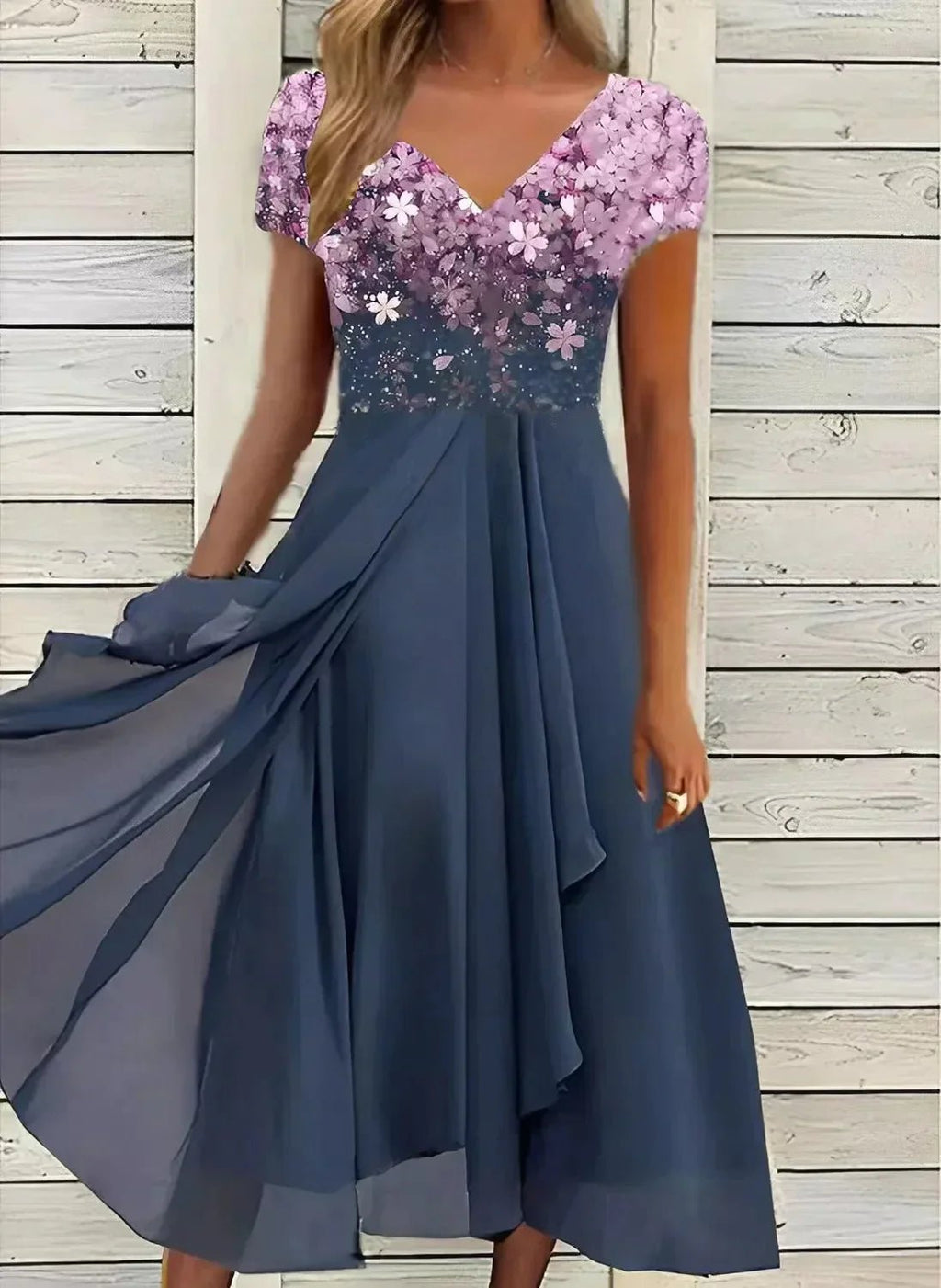 Dames Jurk Midi Gevoerd Zoomafwerking – Vorana