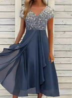 Dames Jurk Midi Gevoerd Zoomafwerking – Vorana