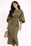 Dames Jurk Midi Kimono Wikkeltaille – Vorana