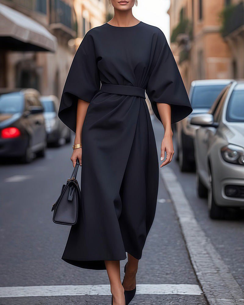 Dames Jurk Midi Kimono Wikkeltaille – Vorana