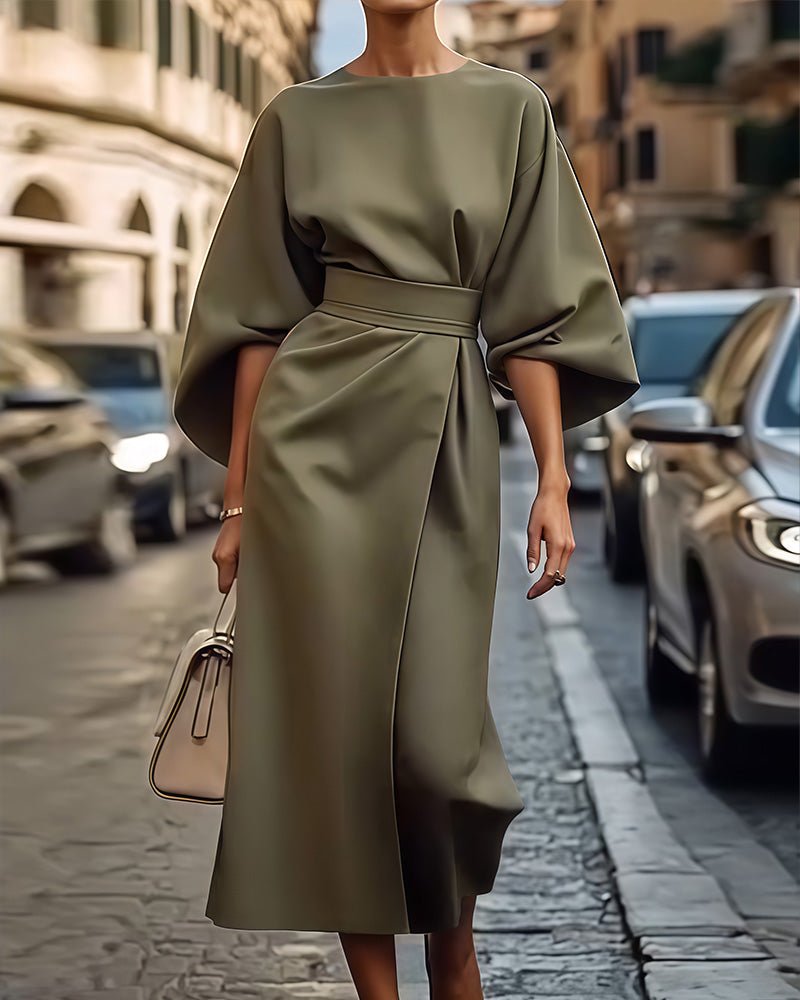 Dames Jurk Midi Kimono Wikkeltaille – Vorana