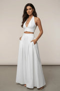 Dames Set V-hals Haltertop en Maxi rok – Vorana