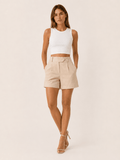 Dames Shorts High-Waist Geplooid Tailored Fit – Vorana