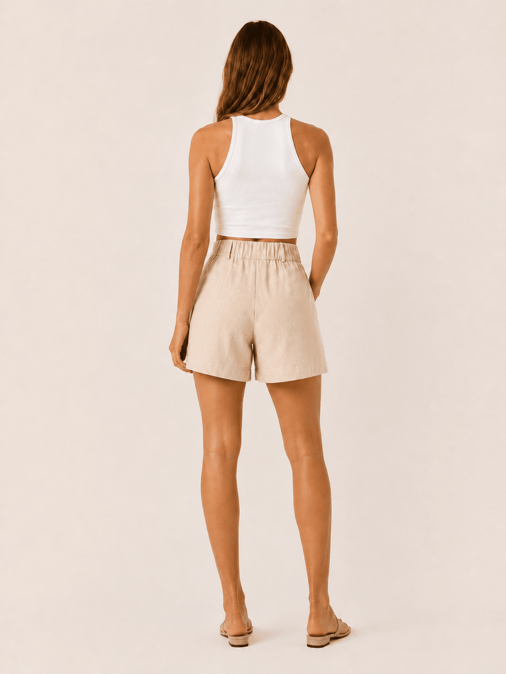 Dames Shorts High-Waist Geplooid Tailored Fit – Vorana