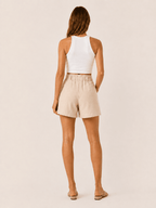 Dames Shorts High-Waist Geplooid Tailored Fit – Vorana