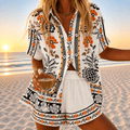 Dames Tweedelig Set  T-shirt & Shorts Loungewear Zachte Stof – Vorana