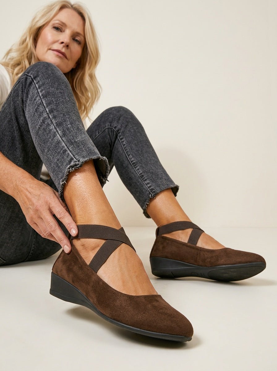 Dames Wedges Sleehak Instapper elastische sluitbanden – Vorana