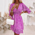 Dames Wikkeljurk Wrap-snit met V-hals en strikceintuur – Vorana