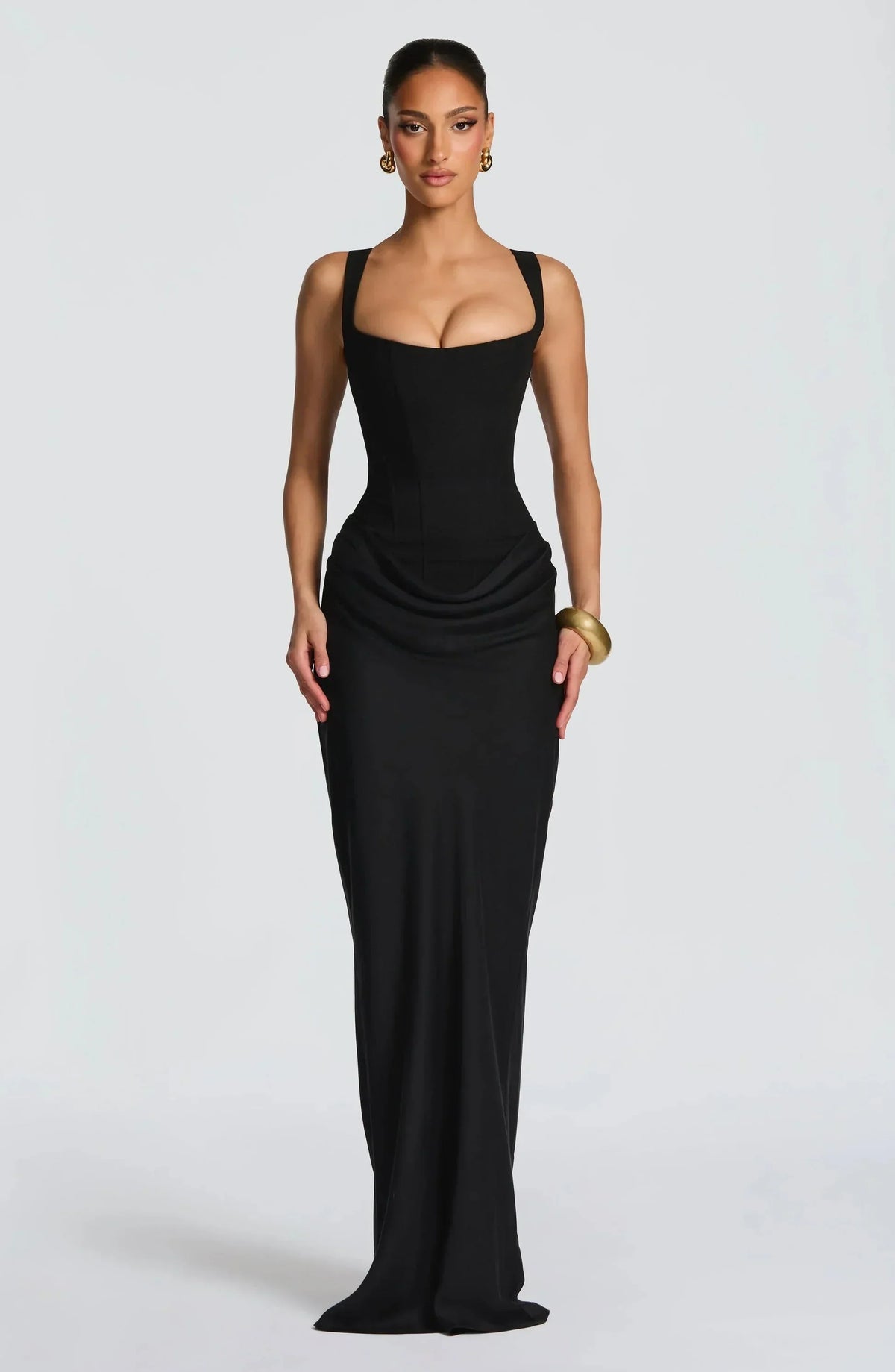 Jurk Dames Maxi Aansluitend model open rugdetail – Vorana