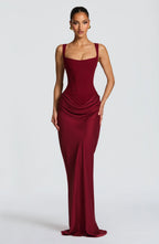 Jurk Dames Maxi Aansluitend model open rugdetail – Vorana